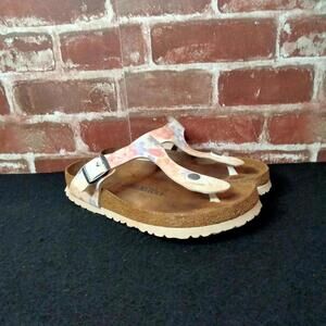 Birkenstock Gizeh Thong Sandals Size 5 - 5.5 EU 36 Floral Pattern Leather